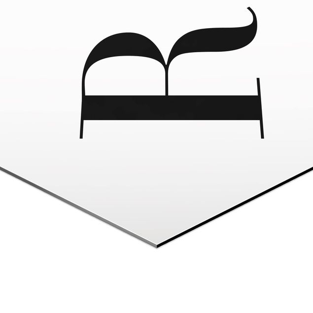 Sześciokątny obraz Biała litera Szeryf R