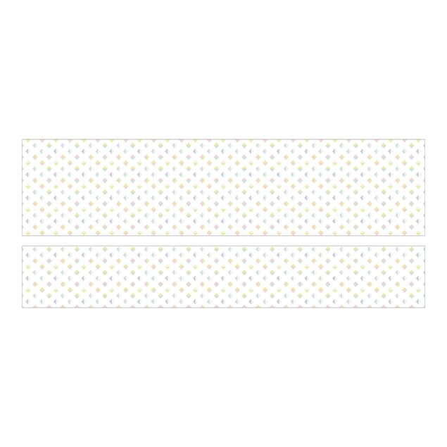 Okleina meblowa IKEA - Malm łóżko 180x200cm - Pastelowe trójkąty