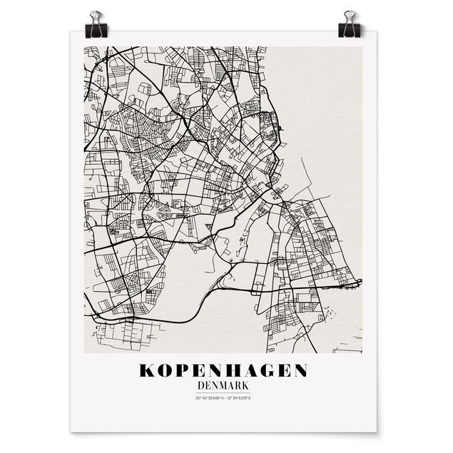 Obrazy powiedzenia City Map Copenhagen - Klasyczna