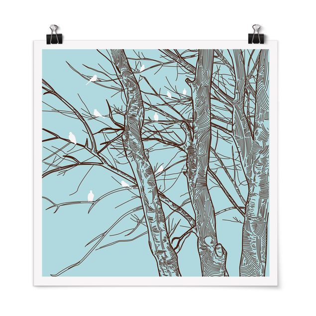 Obrazy nowoczesne Drzewa zimowe
