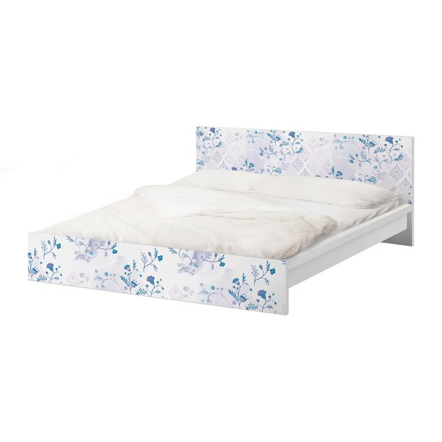 Okleina meblowa IKEA - Malm łóżko 140x200cm - Wzór "Niebieska fantazja