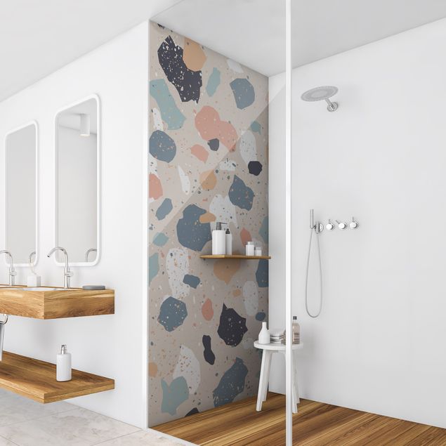 Tylna ścianka prysznicowa - Terrazzo Pattern