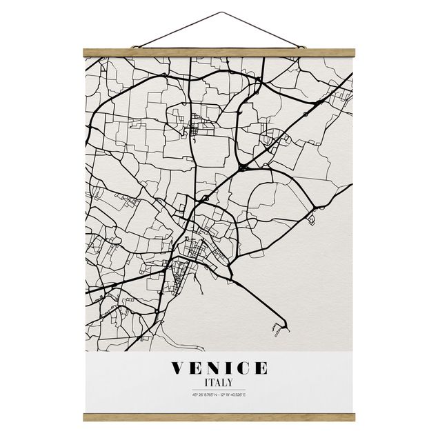 Obrazy z napisami Mapa miasta Wenecja - Klasyczna