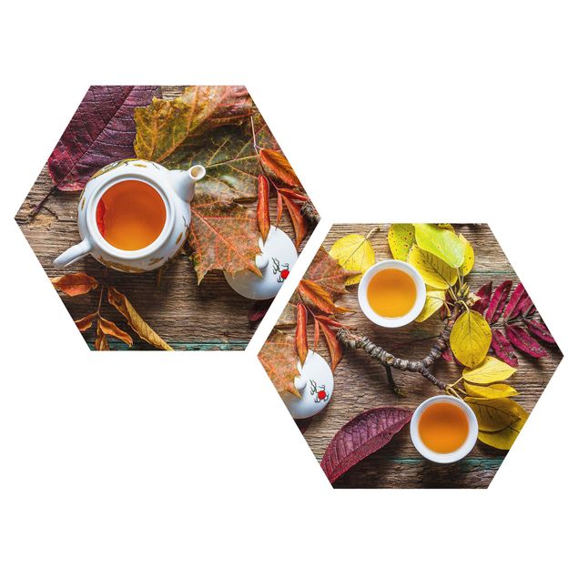Obraz heksagonalny z Forex 2-częściowy - Herbata we wrześniu