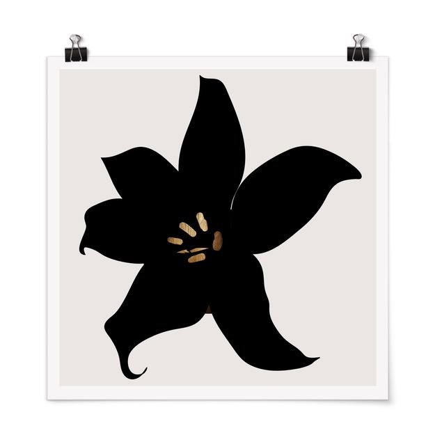 Obrazy nowoczesny Graficzny świat roślin - Orchidea czarno-złota