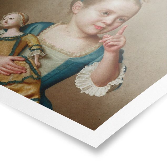 Obrazy portret Jean Etienne Liotard - Dziewczynka z lalką