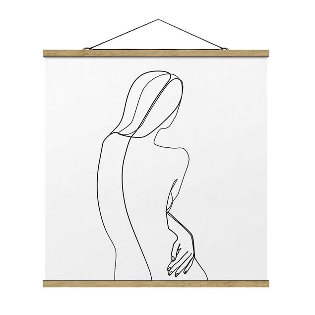 Obrazy nowoczesne Line Art Kobieta z tyłu czarno-biały