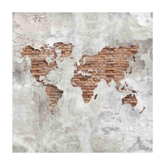 dywany nowoczesne Mapa świata Shabby Concrete Brick