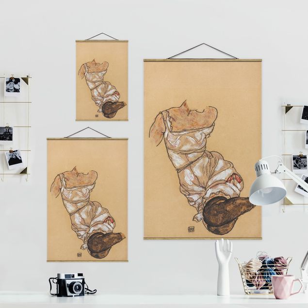 Obrazy akt Egon Schiele - Kobiecy tors w bieliźnie