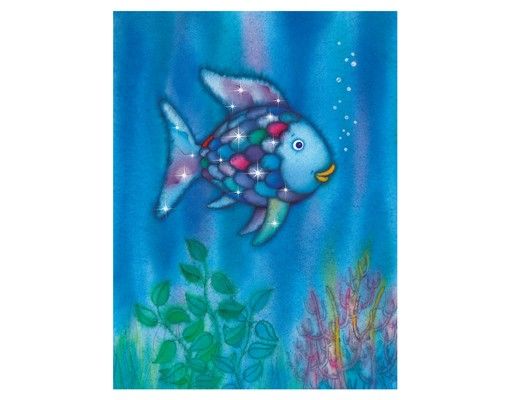 Folia okienna kolorowy Tęczowa ryba - Sama na szerokim morzu