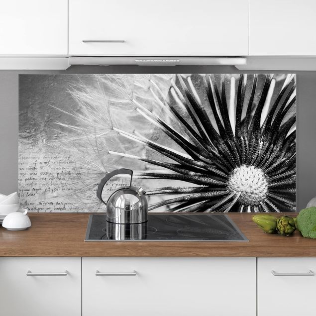 Dekoracja do kuchni Dandelion czarno-biały