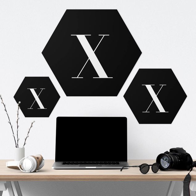 Obraz heksagonalny z Forex - Czarna litera Szeryf X