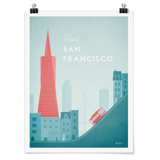 Obrazy retro Plakat podróżniczy - San Francisco