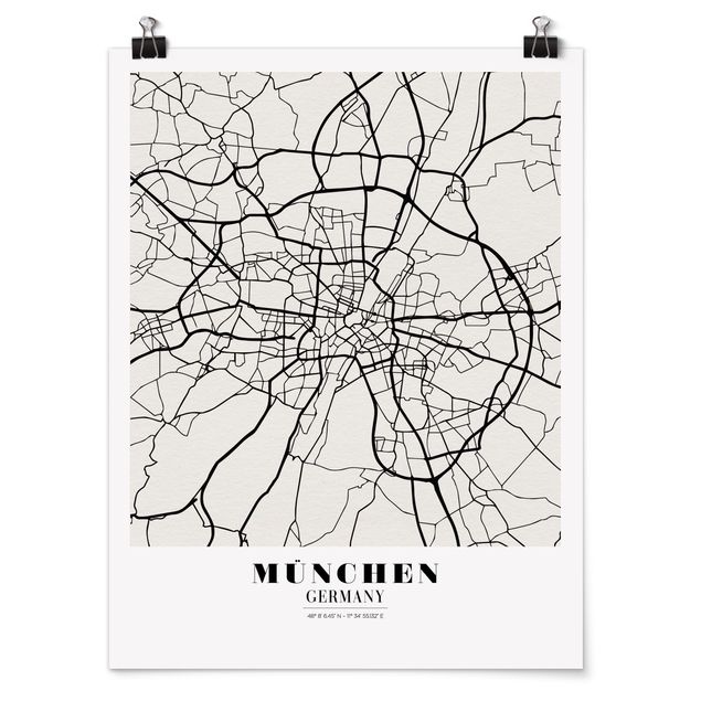 Obrazy powiedzenia City Map Munich - Klasyczna
