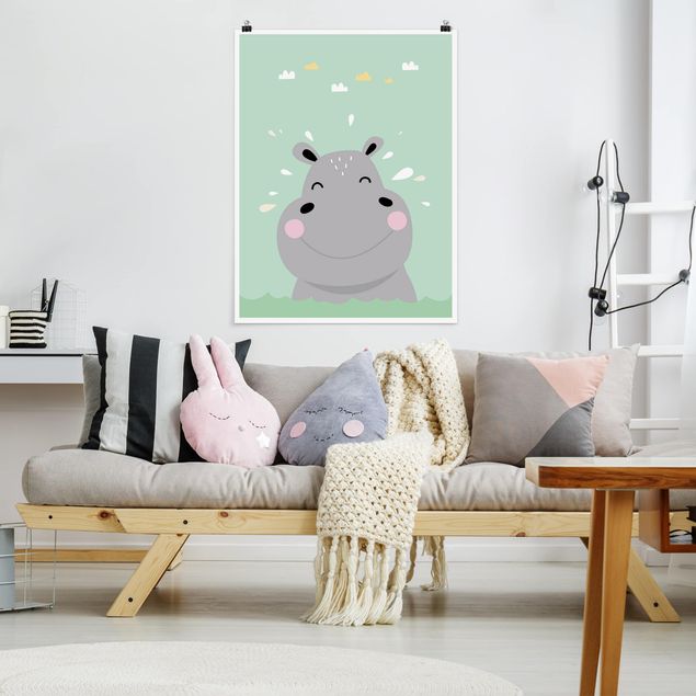 Konie obrazy Szczęśliwy hipopotam