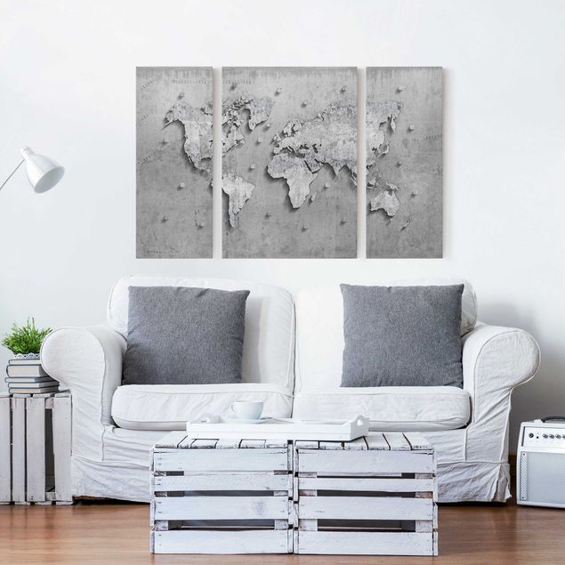 Obrazy przemysł Mapa świata z betonu