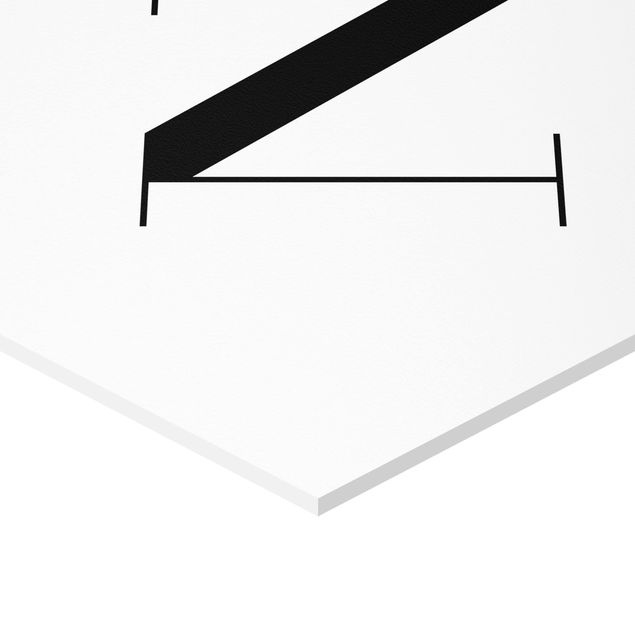 Obraz heksagonalny z Forex - Biała litera Szeryf N