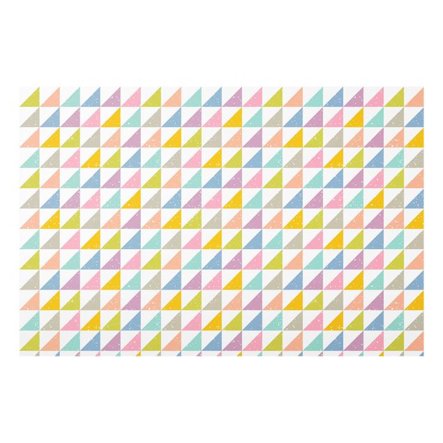 Panel szklany do kuchni - Geometryczny wzór z trójkątami w kolorze