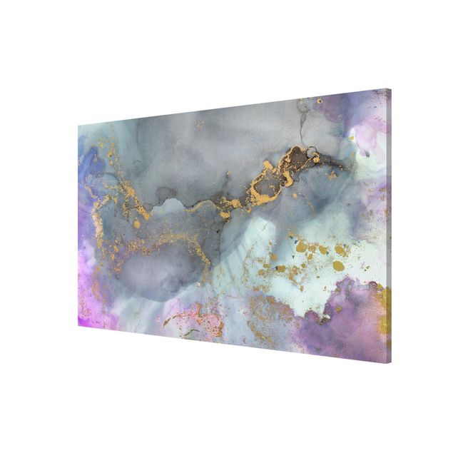 Obrazy na szkle abstrakcja Eksperymenty z kolorami Marmurowa tęcza i złoto
