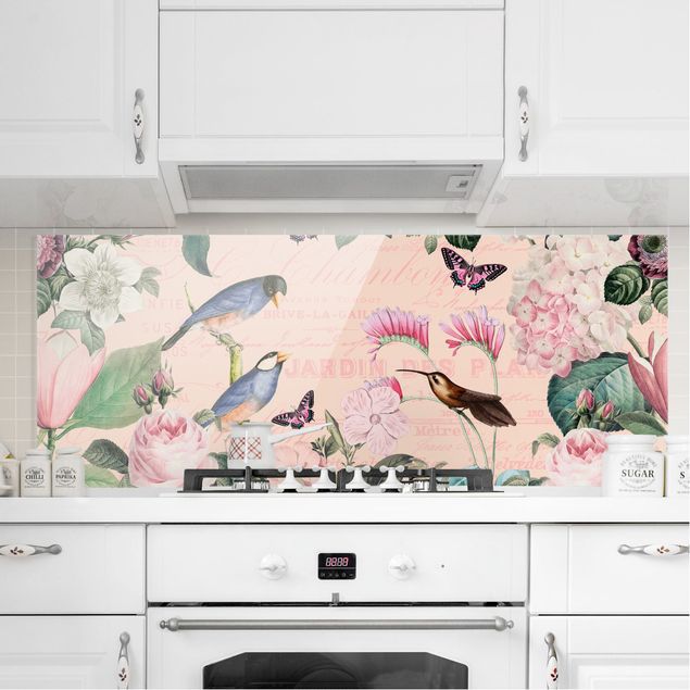 Dekoracja do kuchni Vintage Collage - Roses And Birds