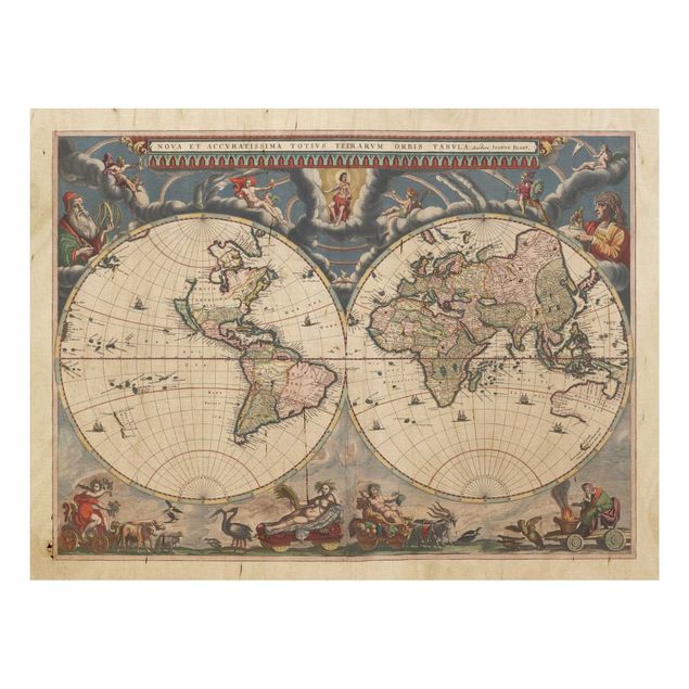 Obrazy na ścianę Historyczna mapa świata Nova et Accuratissima z 1664 r.