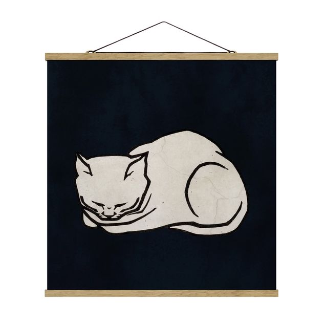 Obrazy koty Ilustracja przedstawiająca śpiącego kota