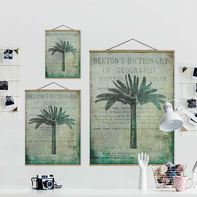 Obrazy vintage Kolaż w stylu vintage - antyczne drzewo palmowe