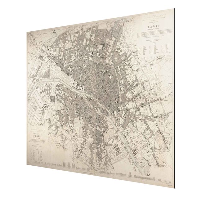 Obrazy vintage Mapa miasta w stylu vintage Paryż