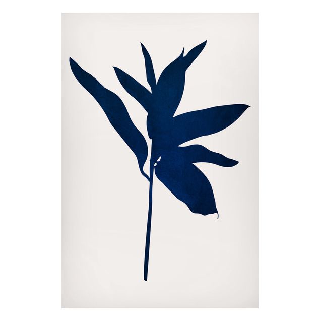 Obrazy do salonu nowoczesne Grafika roślinna - niebieska