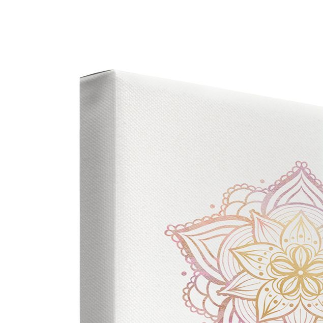 Obrazy Mandala Namaste Lotus Set złoty różowy