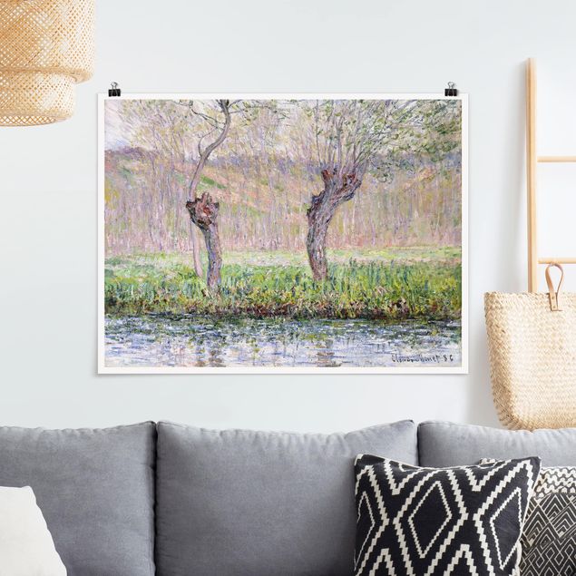 Dekoracja do kuchni Claude Monet - Drzewa wierzbowe na wiosnę