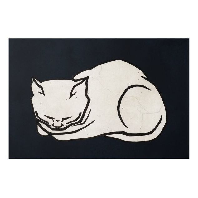 Obrazy do salonu nowoczesne Ilustracja przedstawiająca śpiącego kota