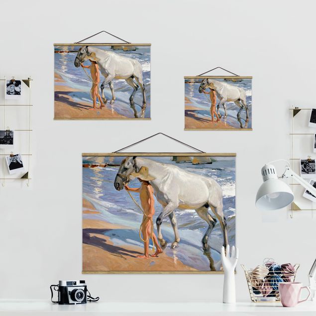 Obrazy krajobraz Joaquin Sorolla - Kąpiel konia
