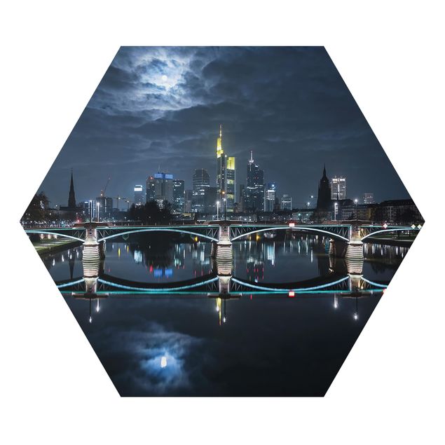 Architektura obrazy Frankfurt pod księżycem w pełni