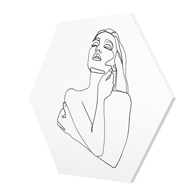 Obrazy artystów Line Art Kobieta górna część ciała czarno-biały