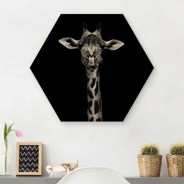 Obrazy na ścianę Portret ciemnej żyrafy
