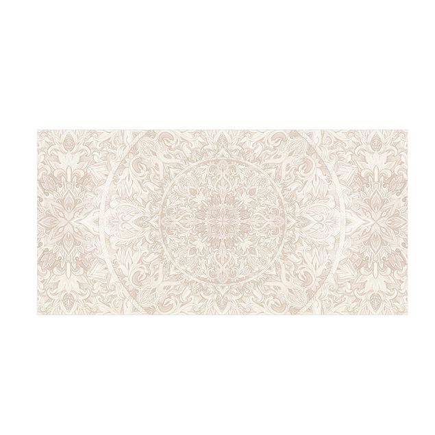 dywany nowoczesne Mandala akwarelowy wzór ornamentu beżowy