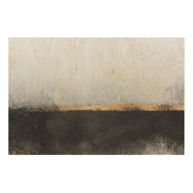 Obrazy Abstrakcja Złoty horyzont czarno-biały