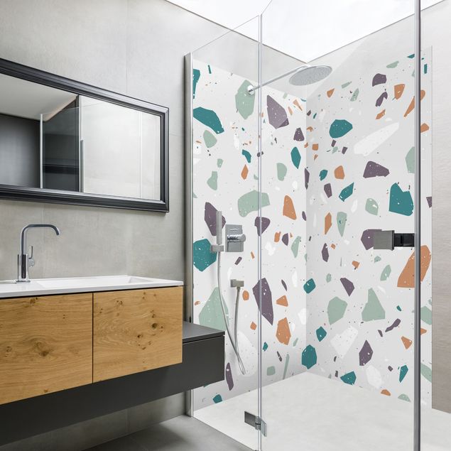 Panele ścienne do łazienki pod prysznic Detailed Terrazzo Pattern Grosseto