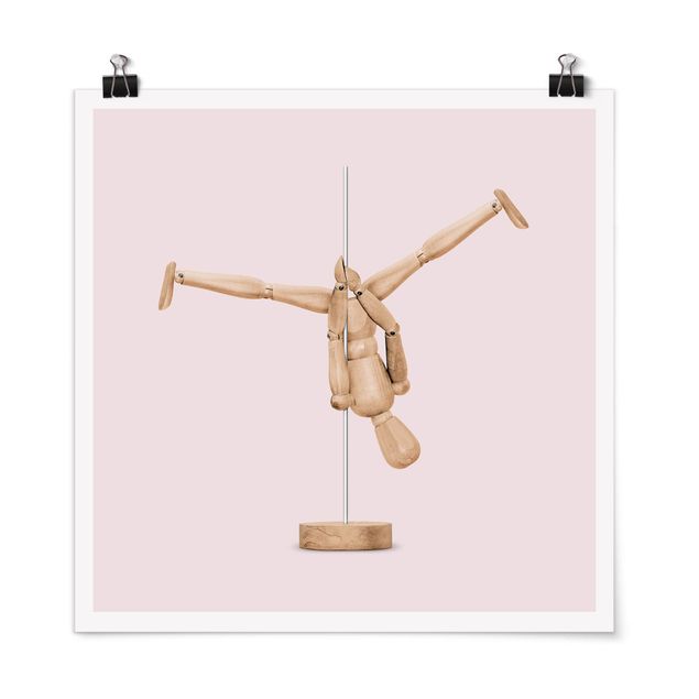 Obrazy nowoczesne Poledance z figurą drewnianą