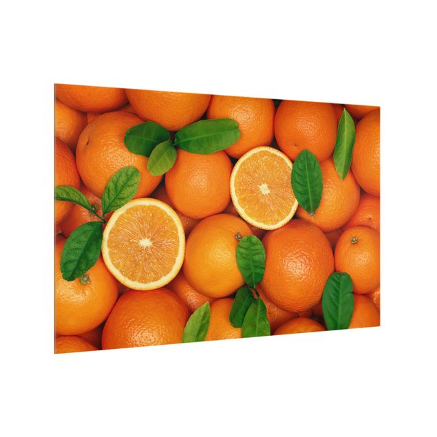 Panel szklany do kuchni - soczyste pomarańcze
