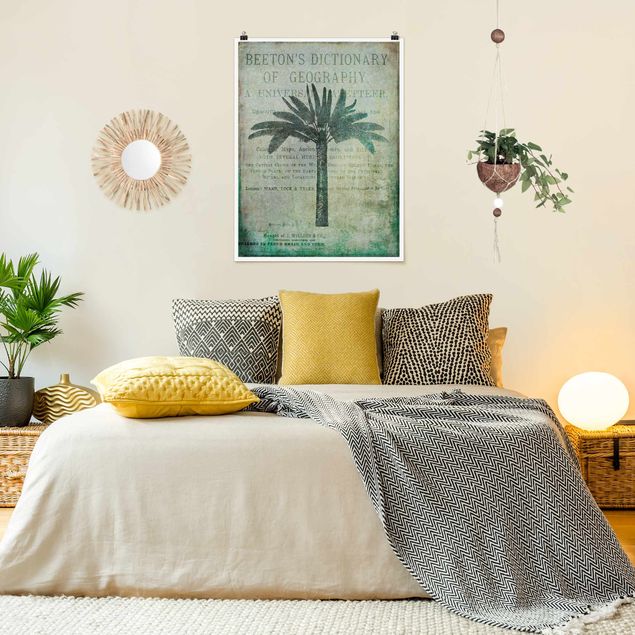 Obrazy do salonu Kolaż w stylu vintage - antyczne drzewo palmowe