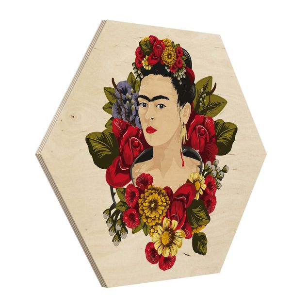 Obrazy na drewnie Frida Kahlo - Róże