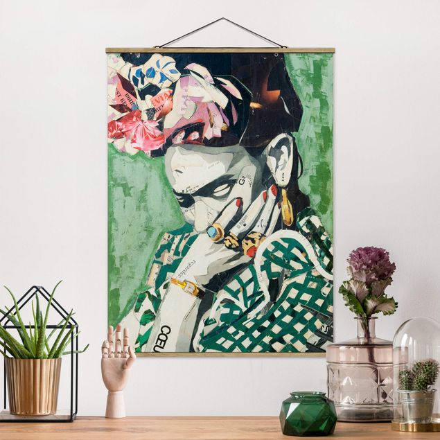 Plakat z wieszakiem - Frida Kahlo - kolaż Nr 3
