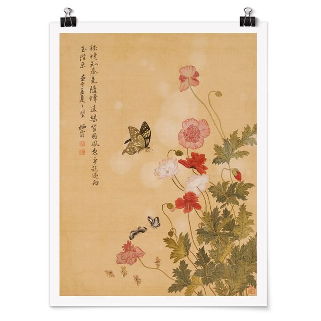 Nowoczesne obrazy Yuanyu Ma - Maki i motyle