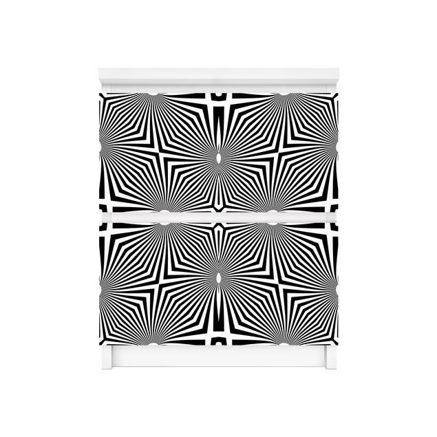 Folia samoprzylepna Abstrakcyjny ornament czarno-biały