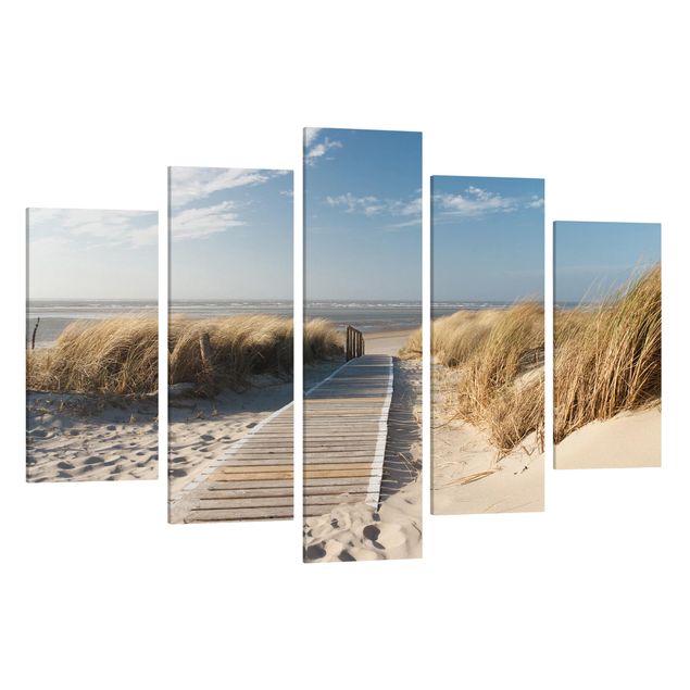 Obraz na płótnie 5-częściowy - Plaża nad Morzem Bałtyckim