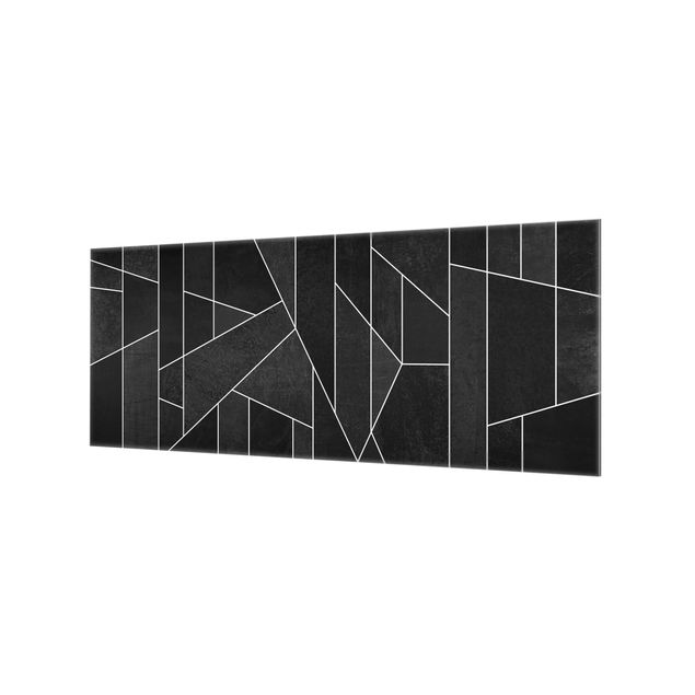 Panel szklany do kuchni - czarno-biały Geometry Watercolour