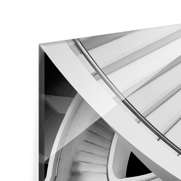 Panel szklany do kuchni - czarno-biały Staircase Architecture