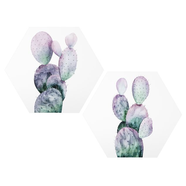 Obrazy kwiatowe Kaktus w purpurze Zestaw I